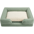 Fznex Large Three-Sided Bolster Dog Bed 105 x 75 cm Sage - Product view