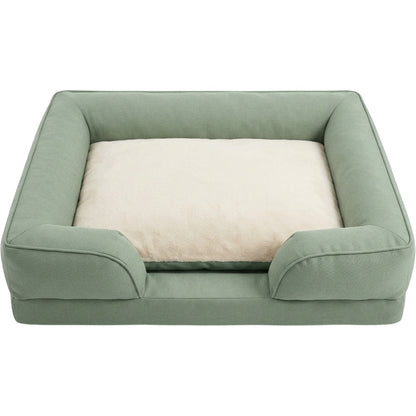 Fznex Large Three-Sided Bolster Dog Bed 105 x 75 cm Sage - Product view