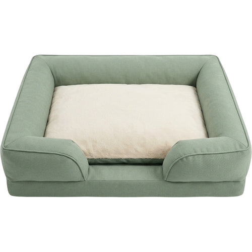 Fznex Large Three-Sided Bolster Dog Bed 105 x 75 cm Sage - Product view