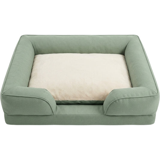Fznex Large Three-Sided Bolster Dog Bed 105 x 75 cm Sage - Product view